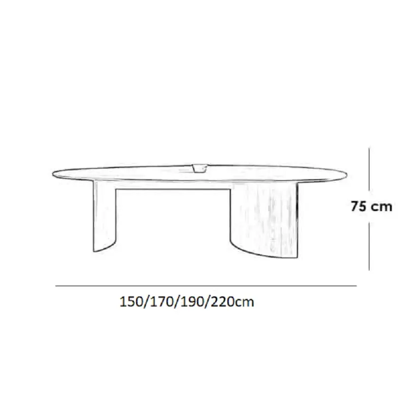 طاولة طعام خشبية بيضاوية مع كراسي مودرن
