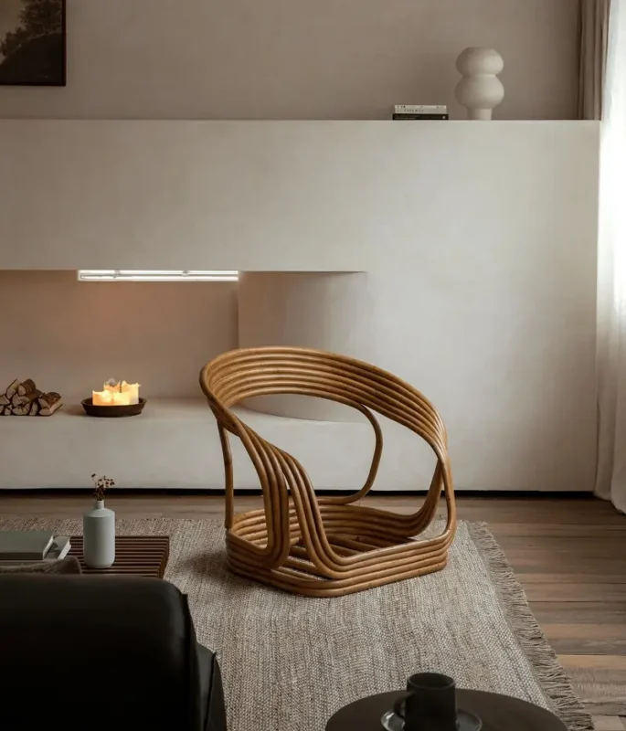 كرسي مفرد من الروتان الصلب و الفخم