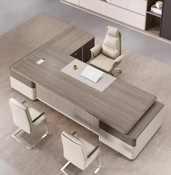 مكتب حديث بتصميم فاخر مع خزانة