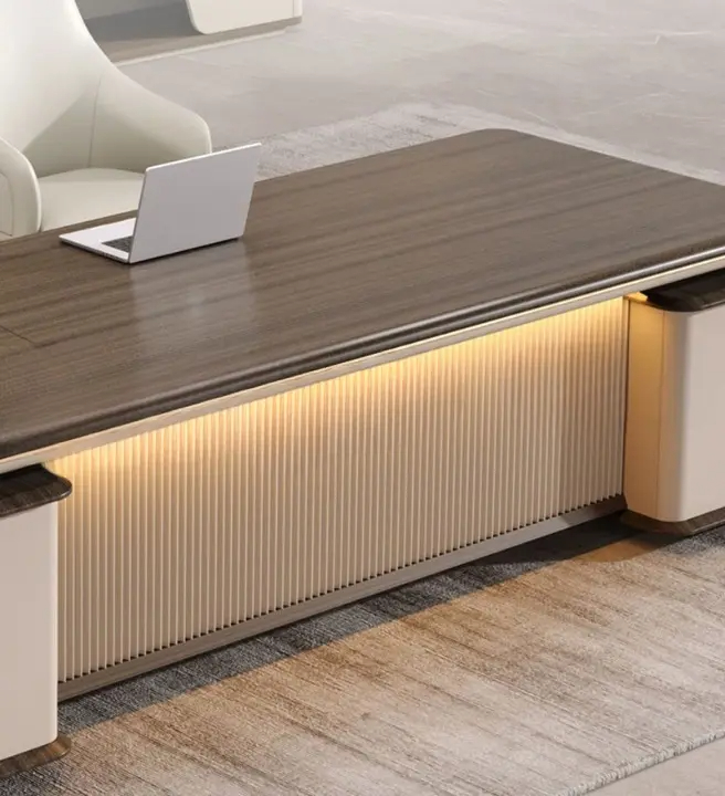 مكتب حديث بتصميم فاخر مع خزانة