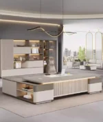 مكتب حديث بتصميم فاخر مع خزانة