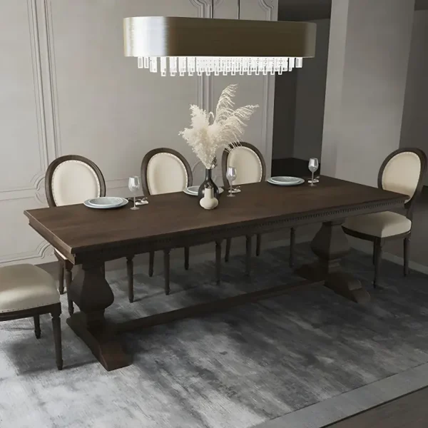 طاولة طعام بتصميم جبلي مودرن مع كراسي
