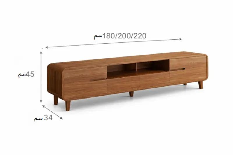 طاولة تلفاز بتصميم خشبي اسكندافي