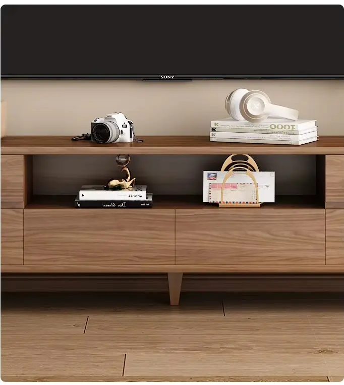 طاولة تلفاز بتصميم خشبي اسكندافي
