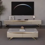 طقم طاولات قهوة مع تلفاز انيقة