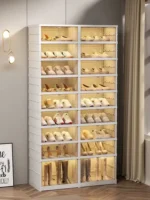 خزانة أحذية خشبية للتخزين المنظم في مدخل المنزل