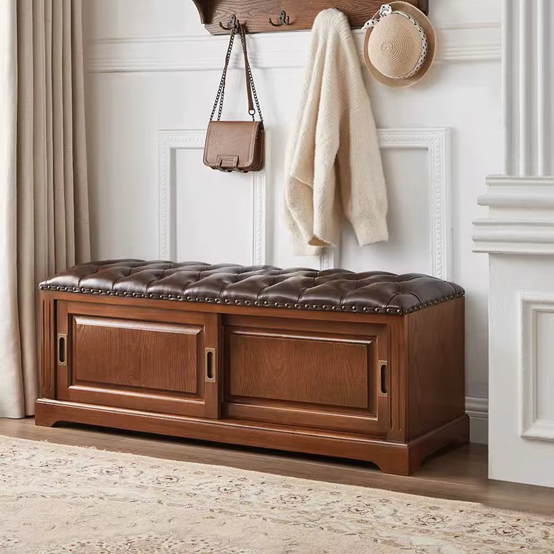 خزانة-احذية (3) خزانة أحذية بمقعد بتصميم عتيق