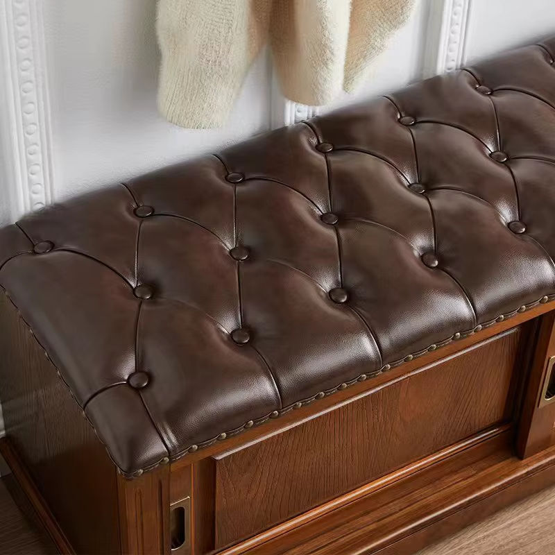 خزانة أحذية بمقعد بتصميم عتيق