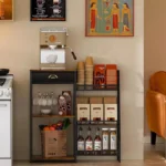 كوفى كورنر عملي لغرفة المعيشة بتصميم منظم وخامات متينة