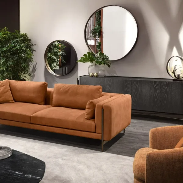 بوفيه خشب عصري بإطار معدني وقاعدة مرتفعة مناسب لغرف الطعام في السعودية