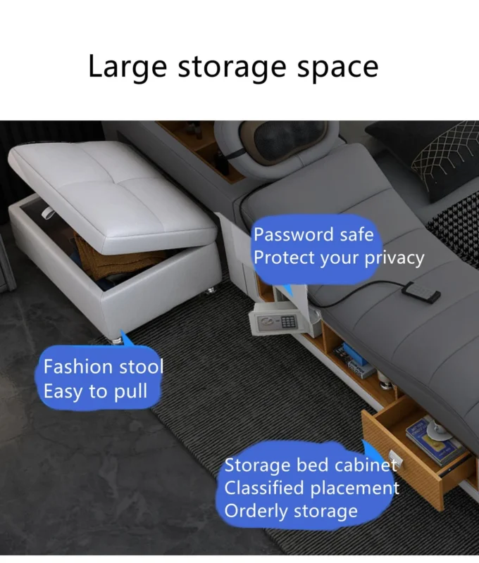 سرير بتصميم متعدد المزايا الفاخرة