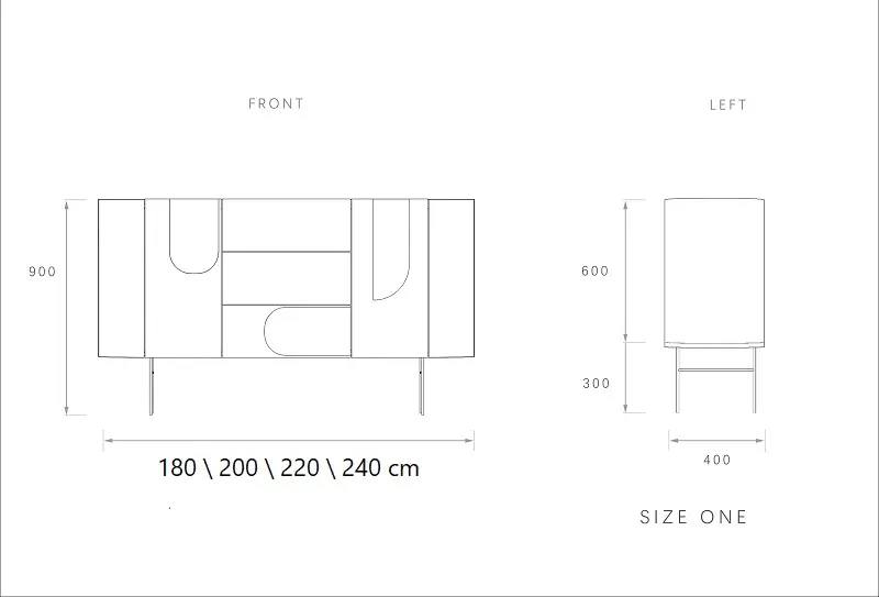 طاولة بوفيه لغرفة الطعام بتصميم خشبي
