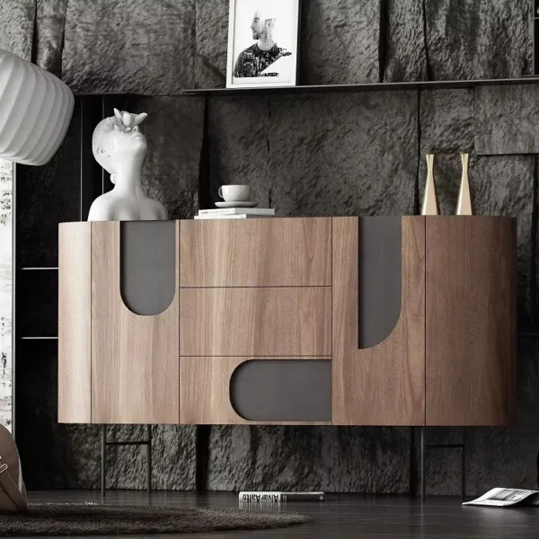 طاولة بوفيه لغرفة الطعام بتصميم خشبي