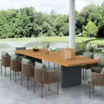 طاولة طعام مع كراسي للحديقة