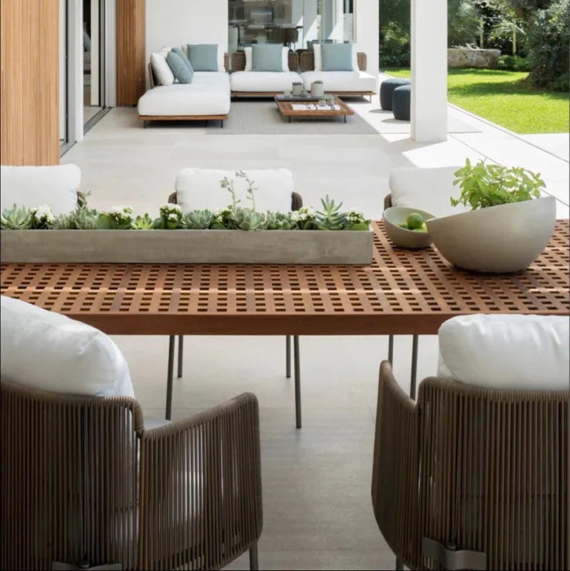 طاولة طعام مع كراسي للحديقة 