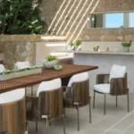 طاولة طعام مع كراسي للحديقة