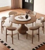 طاولة طعام دائرية مميزة مع الكراسي