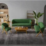 طقم كنب مودرن خشب من تصميم اسكندافي