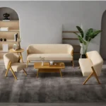 طقم كنب مودرن خشب من تصميم اسكندافي