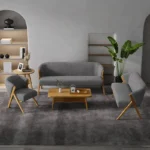 طقم كنب مودرن خشب من تصميم اسكندافي