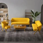 طقم كنب مودرن خشب من تصميم اسكندافي