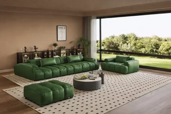 كنب صاله مودرن من جلد فاخر