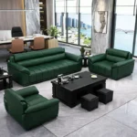 طقم كنب جلد مكتبي مودرن بتصميم فاخر