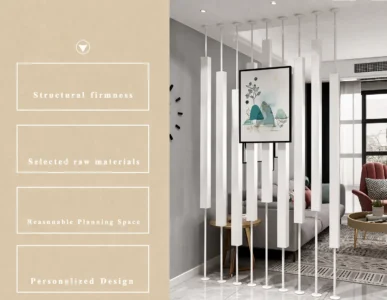 بارتيشن داخلي أنيق لغرفة المعيشة