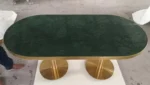 طاولة طعام بيضاويه من الرخام الأخضر