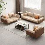 طقم كنب جلد مكتبي فخم