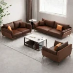 طقم كنب جلد مكتبي فخم