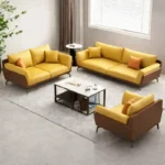 طقم كنب جلد مكتبي فخم