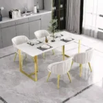 طقم طاولة رخاميه بهيكل ذهبي