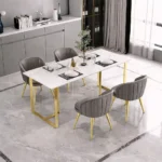 طقم طاولة رخاميه بهيكل ذهبي