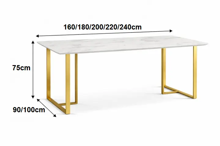 طقم طاولة رخاميه بهيكل ذهبي