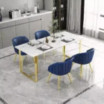 طقم طاولة رخاميه بهيكل ذهبي