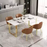 طقم طاولة رخاميه بهيكل ذهبي