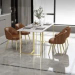 طقم طاولة رخاميه بهيكل ذهبي