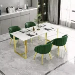 طقم طاولة رخاميه بهيكل ذهبي