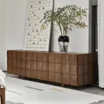 بوفيه خشبي مودرن بتصميم هندسي