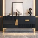 بوفيه مودرن أسود فاخر بتصميم هندسي