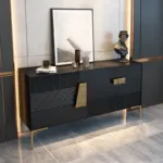 بوفيه مودرن أسود فاخر بتصميم هندسي