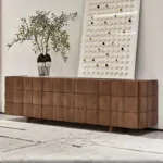 بوفيه خشبي مودرن بتصميم هندسي