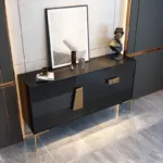 بوفيه مودرن أسود فاخر بتصميم هندسي
