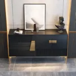 بوفيه مودرن أسود فاخر بتصميم هندسي