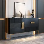 بوفيه مودرن أسود فاخر بتصميم هندسي